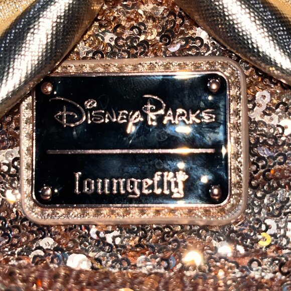 DISNEY PARKS LOUNGEFLY ROSE GOLD SEQUIN MINNIE MOUSE BACKPACK BAG - NWOT - Picture 3 of 15